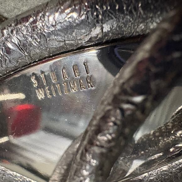 STUART WEITZMAN Women's Metallic Silver Leather Sandals Size 9 Gladiator Demi - Picture 11 of 16